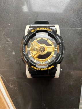 Casio G-Shock Black and Gold Accent Resin Watch